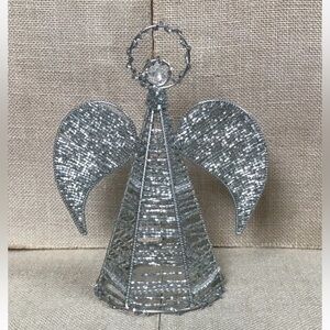 Beaded Wire Angel Christmas Tree Topper Glam Steampunk Unique Holiday Winter